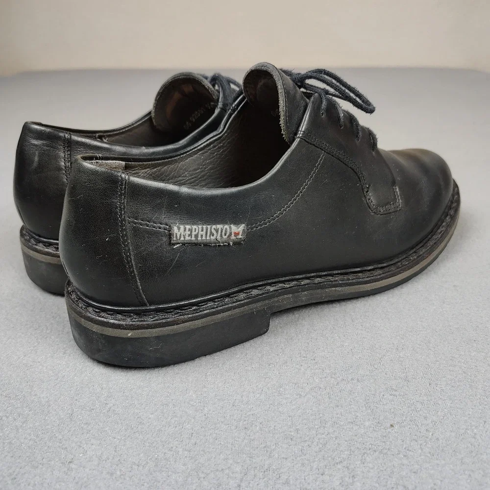 Mephisto Manko Black Leather Oxford Mens 10 Shoes Lace Up UK 9.5 Made In France